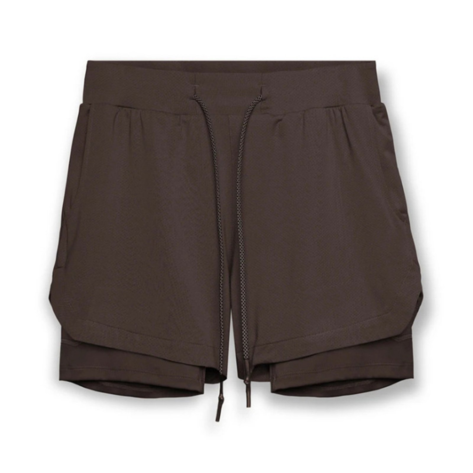 Men'S 2 In 1 Sport Quick Dry Short Pants With Phone Pocket