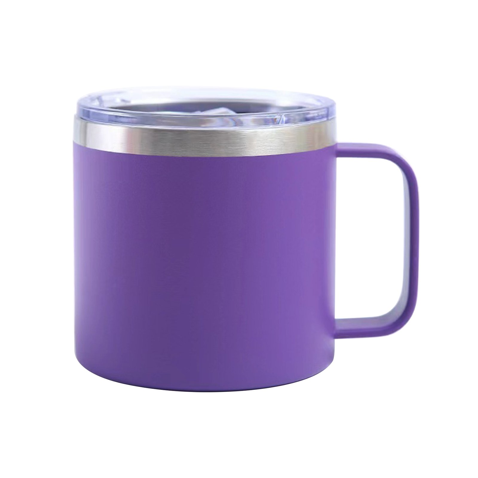 14Oz Stainless Steel Vacuum Camping Mug With Handle