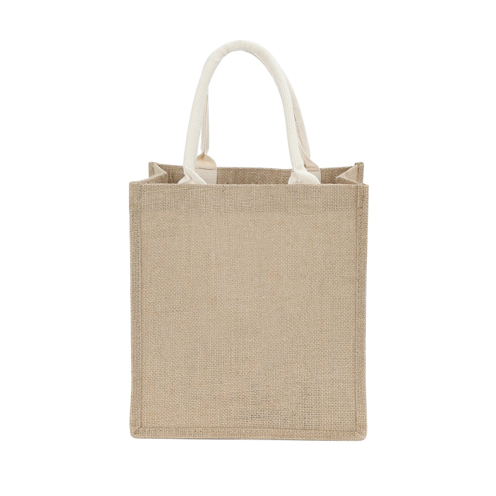 Jute Canvas Two Tune Tote Bag- Full Colored Imprint