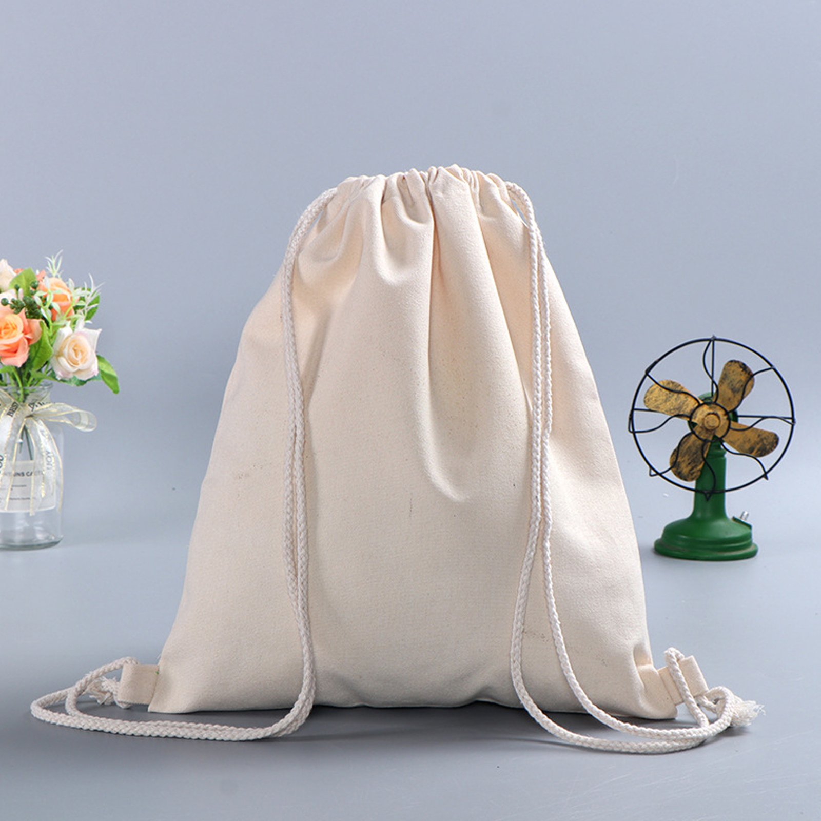 Durable Cotton Drawstring Tote Bags