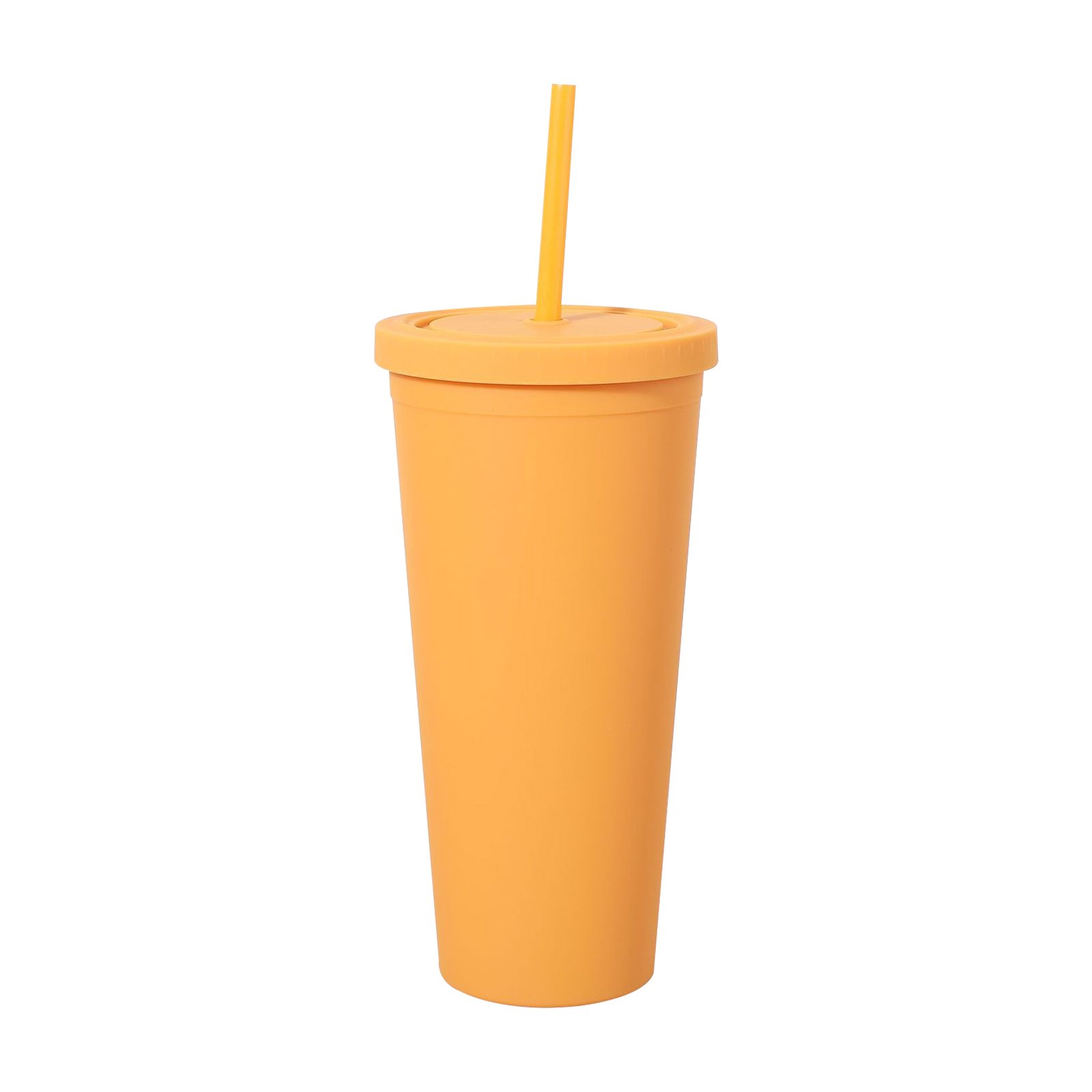 23 Oz. Colorfull Plastic Cups w/ Lid and Straw