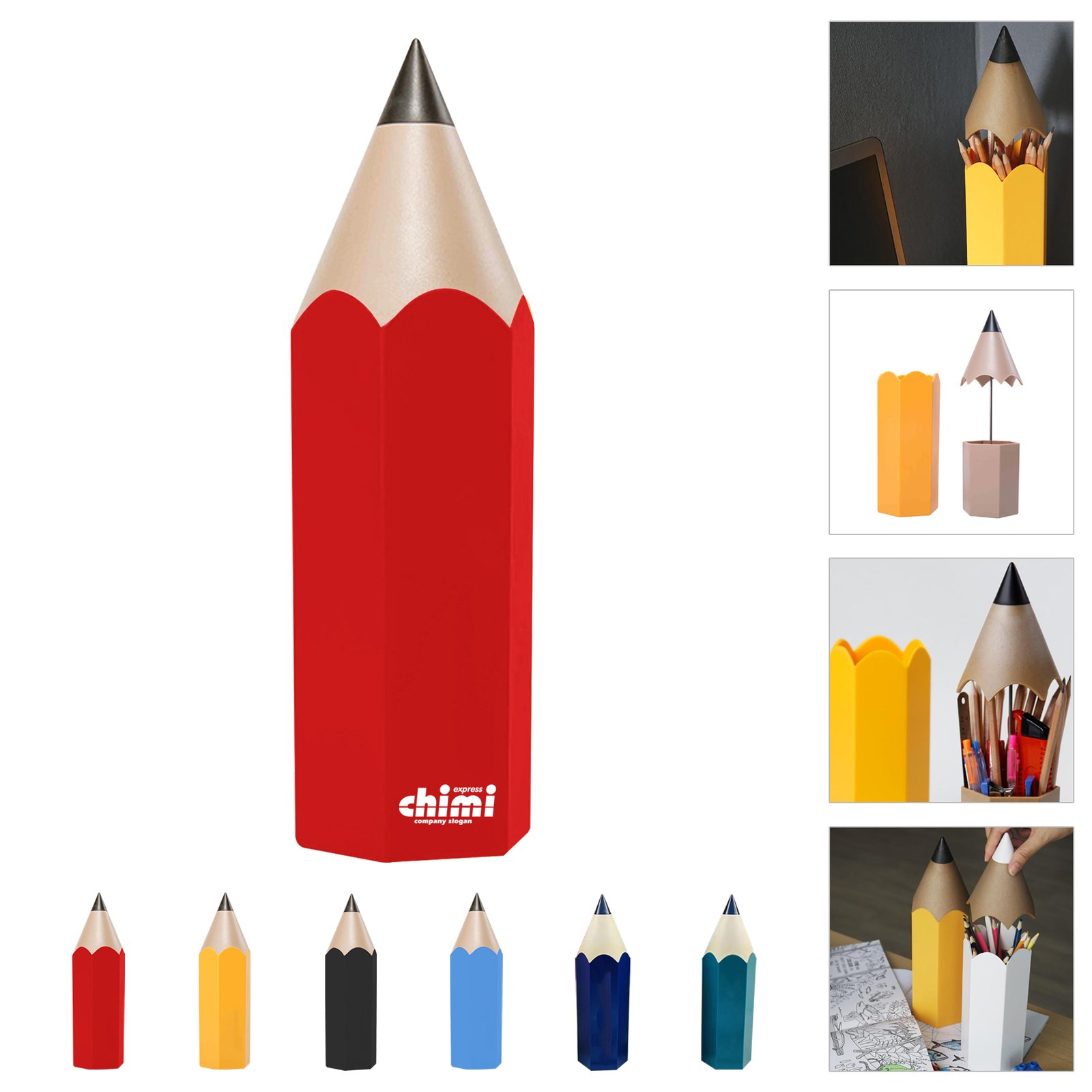Pencil Shaped Desk Pen Holders Storage Dispenser Organizer