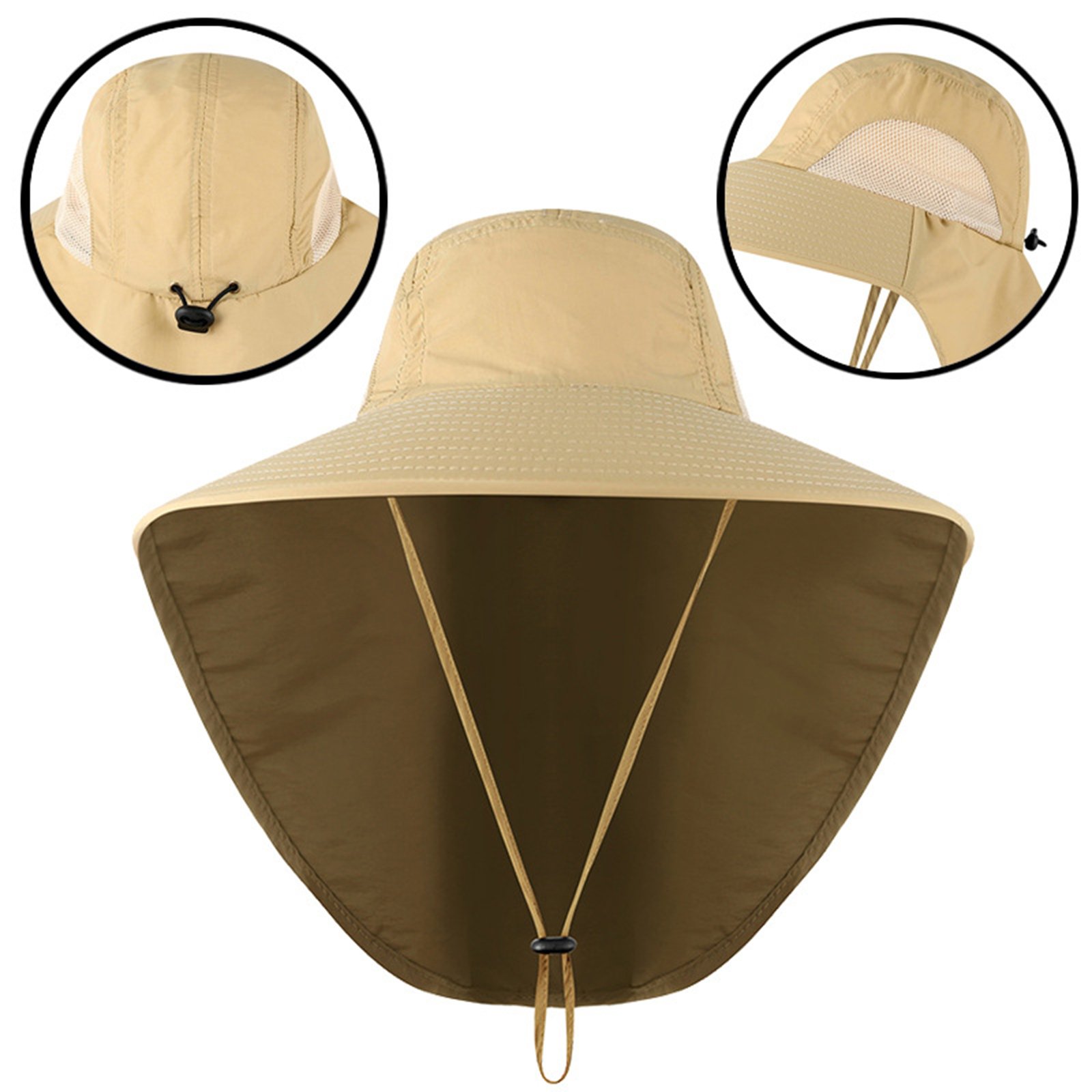 Uv Protection Bucket Hat With Neck Flap