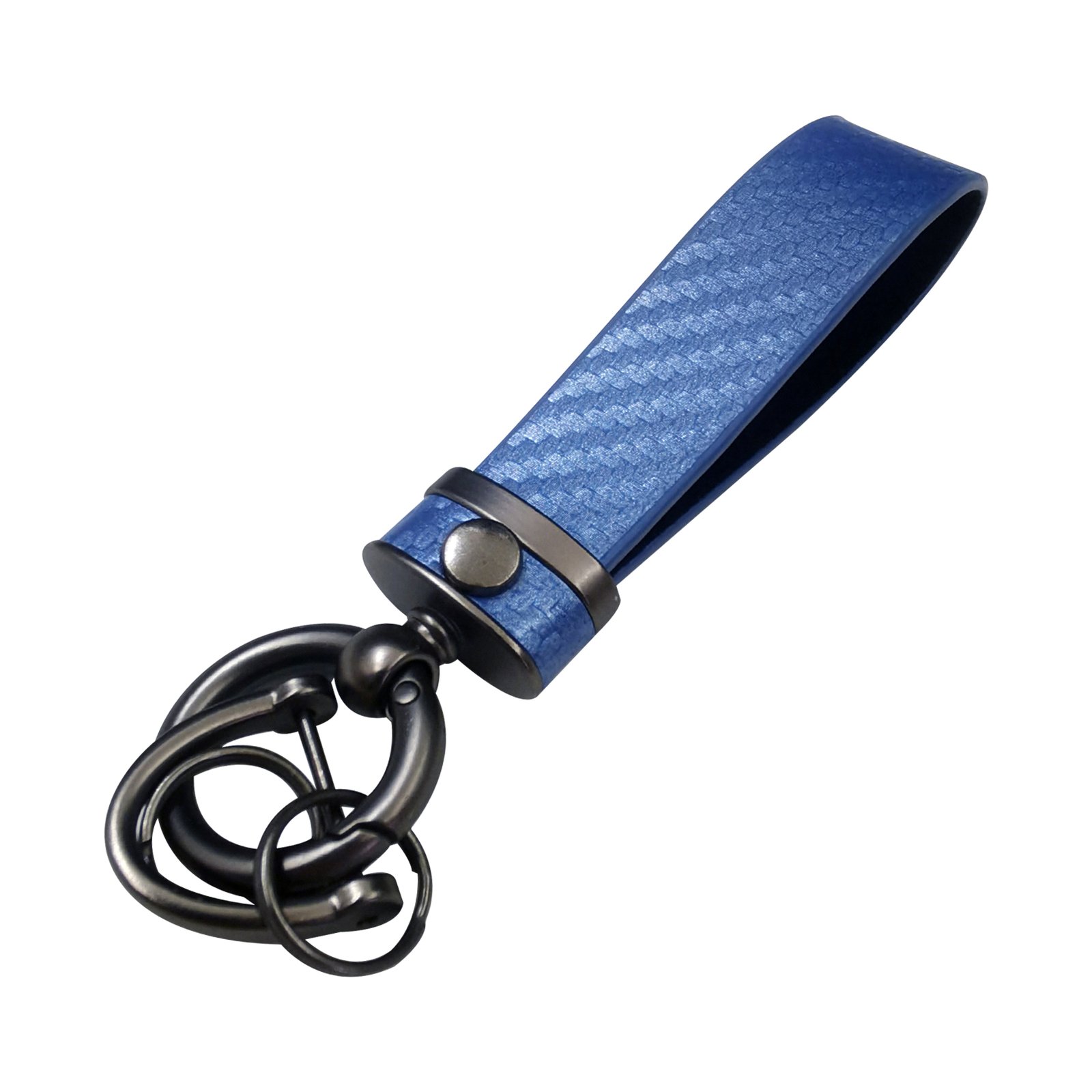 Carbon Fiber Leather Metal Car Keychain