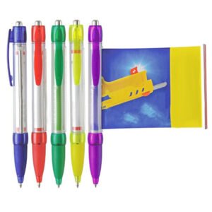 Adventising Plastic Push Ball Point Pen with Printed Paper R