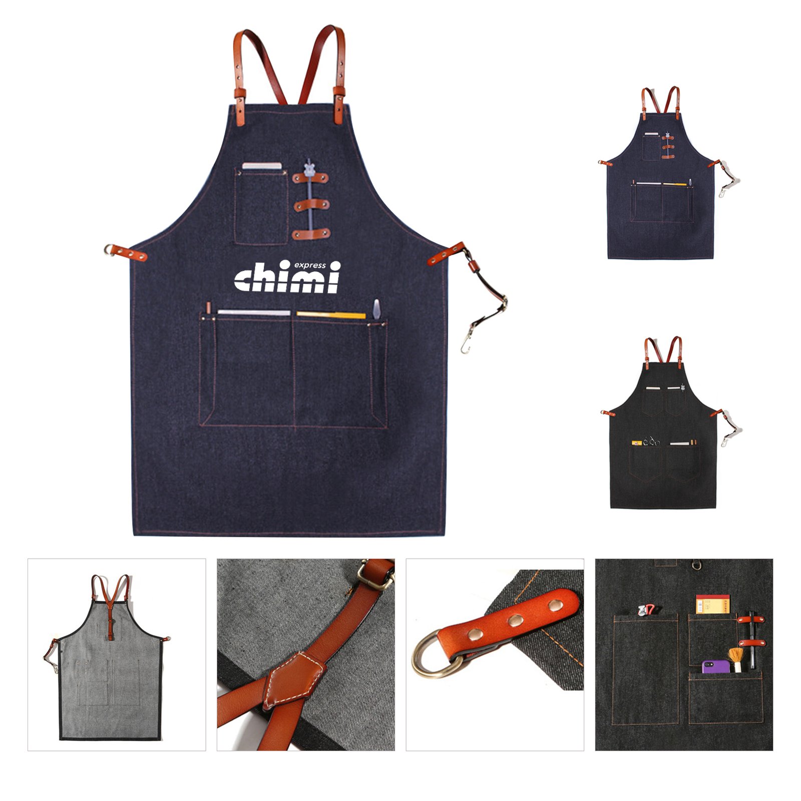 Multi-Use Denim Apron With Tool Pockets