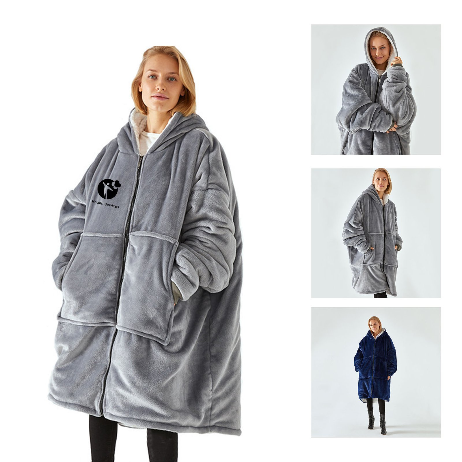 Zipper Oversized Blanket Hoodie