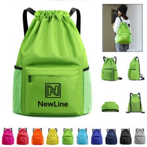 Waterproof Sports Drawstring Backpack W/ Dry-Wet Separation