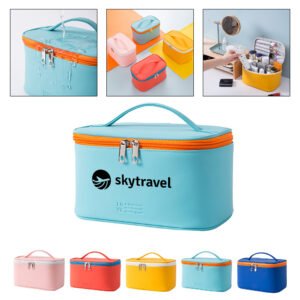PU Travel Cosmetic Bag W/ Handle
