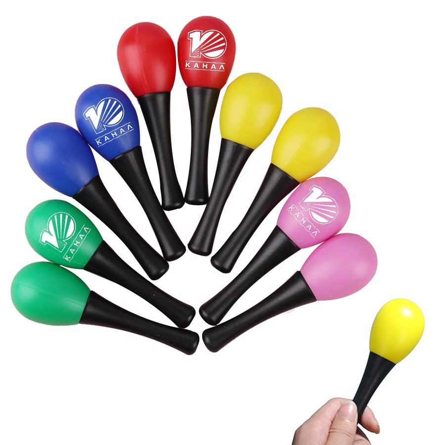Colorful plastic mini maracas customized logo