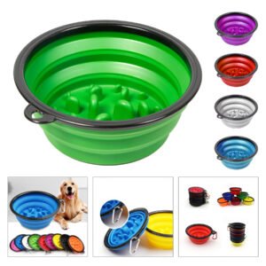 Collapsible Dog Slow Feeder Bowl