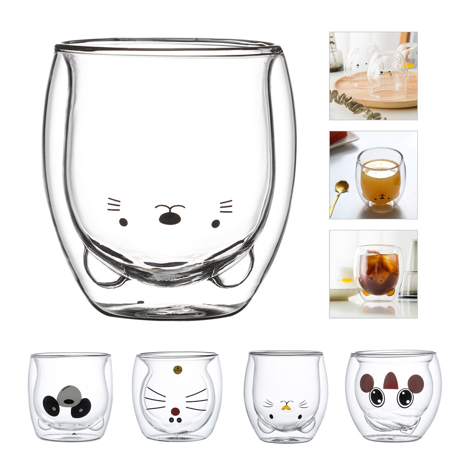 Cartoon Cute High Borosilicate Glass Juice Beverage Cup
