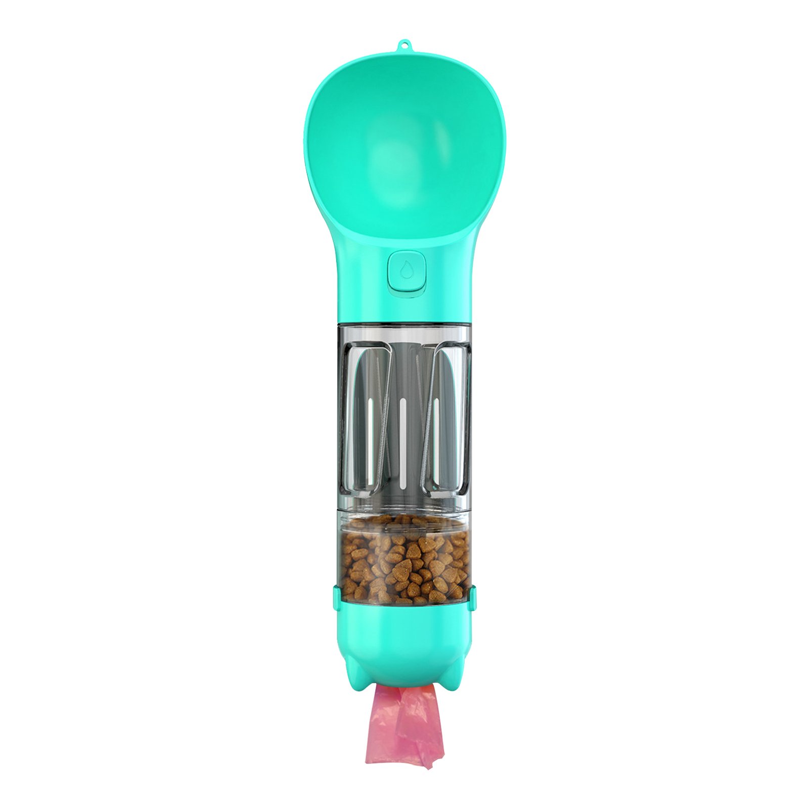 Portable 3 In 1 Pet Water Bottle Poop Bag Food Dispenser