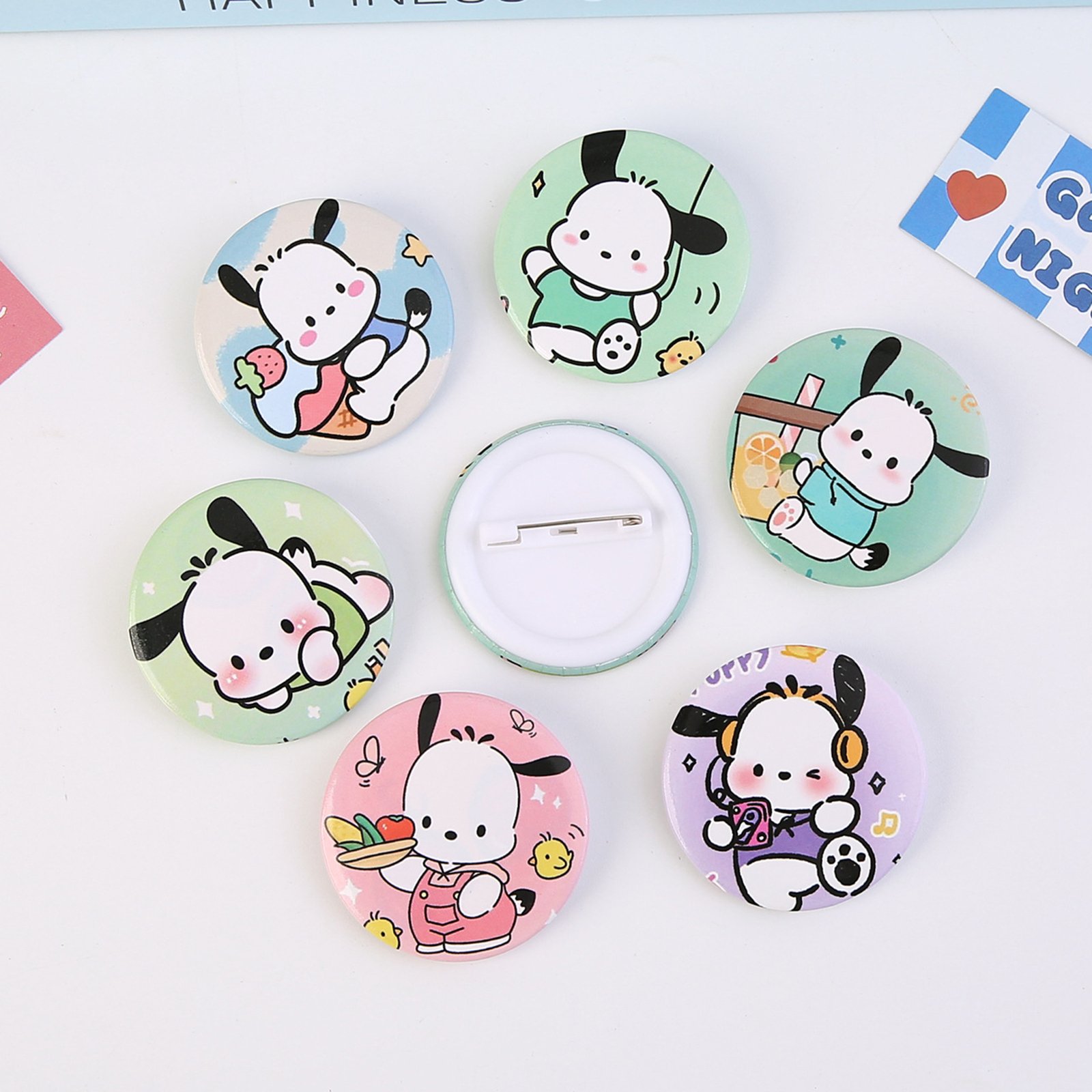 1.77-inch Creative Tinplate Badge Dog Brooch Student Cartoon Badge Bag Pendant