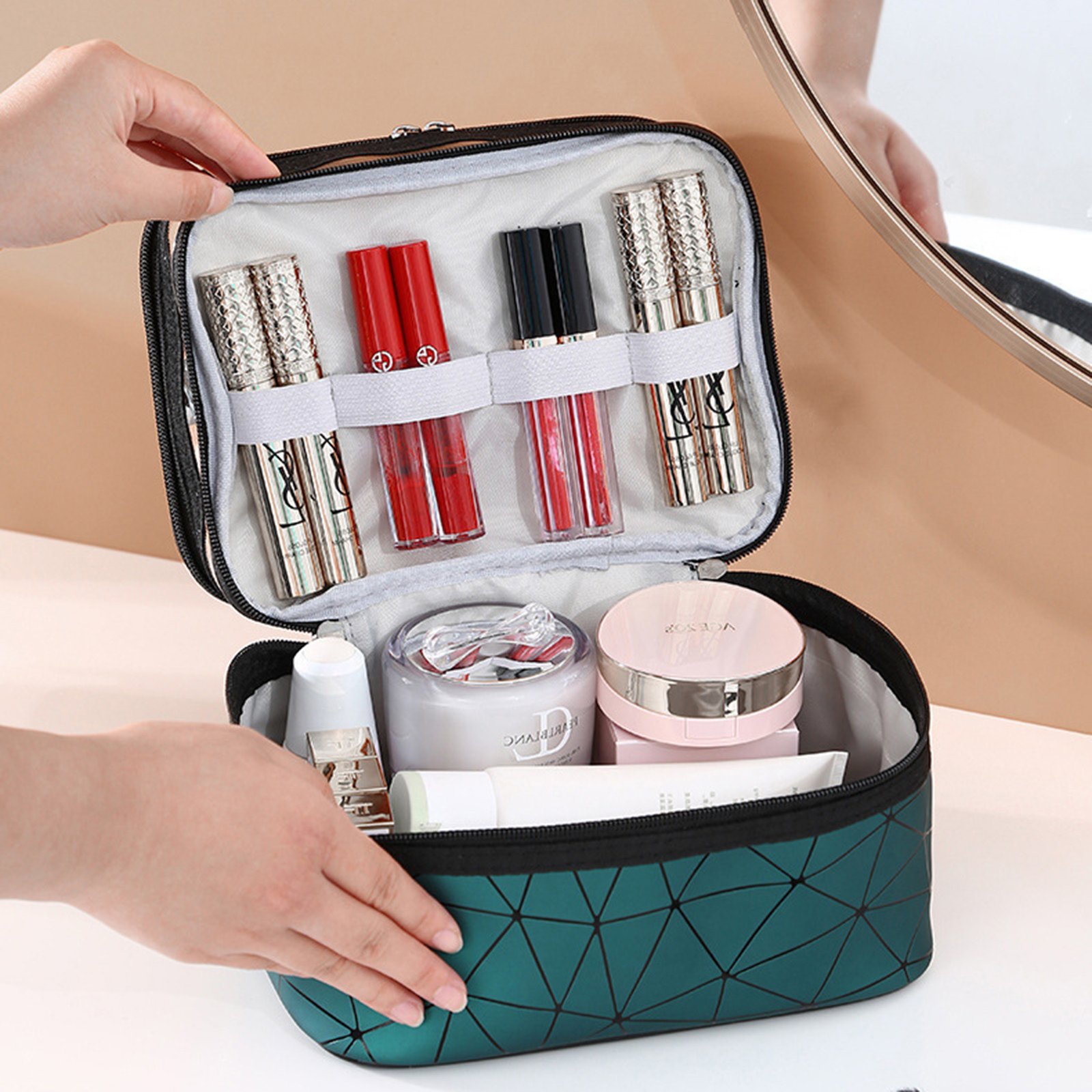 Double layer Travel Cosmetic Case