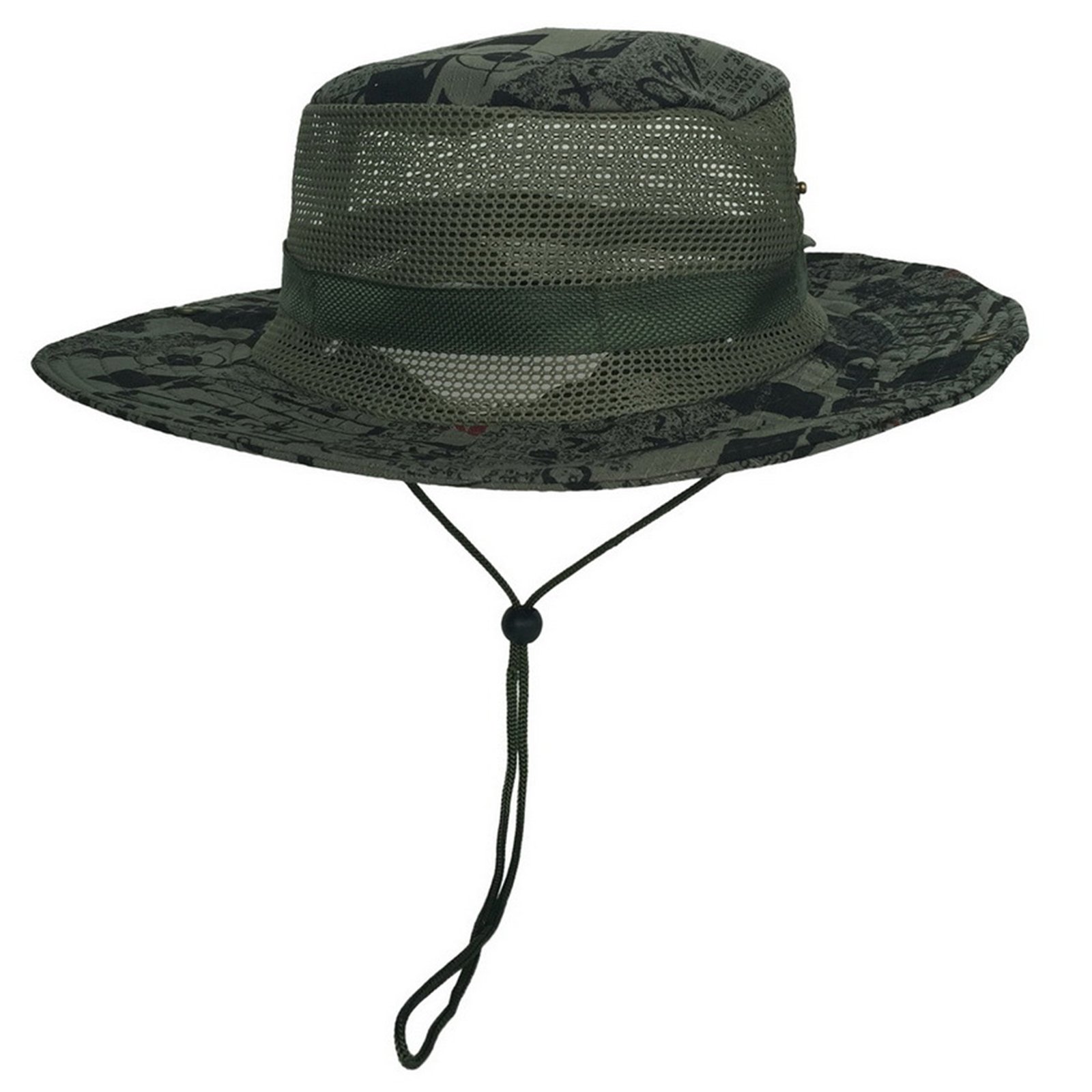 Wide Brim Mesh Sun Bucket Hat