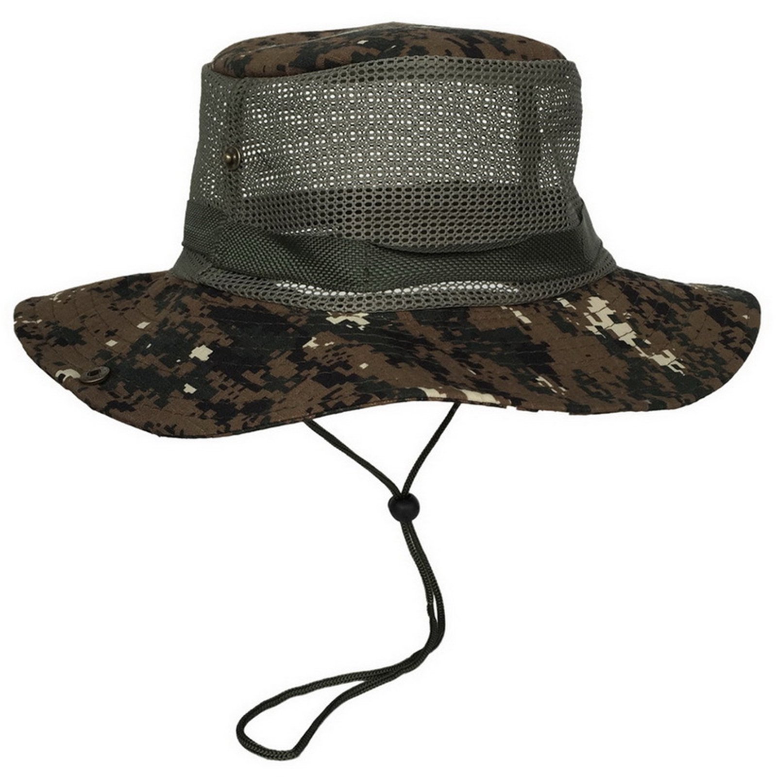 Wide Brim Mesh Sun Bucket Hat
