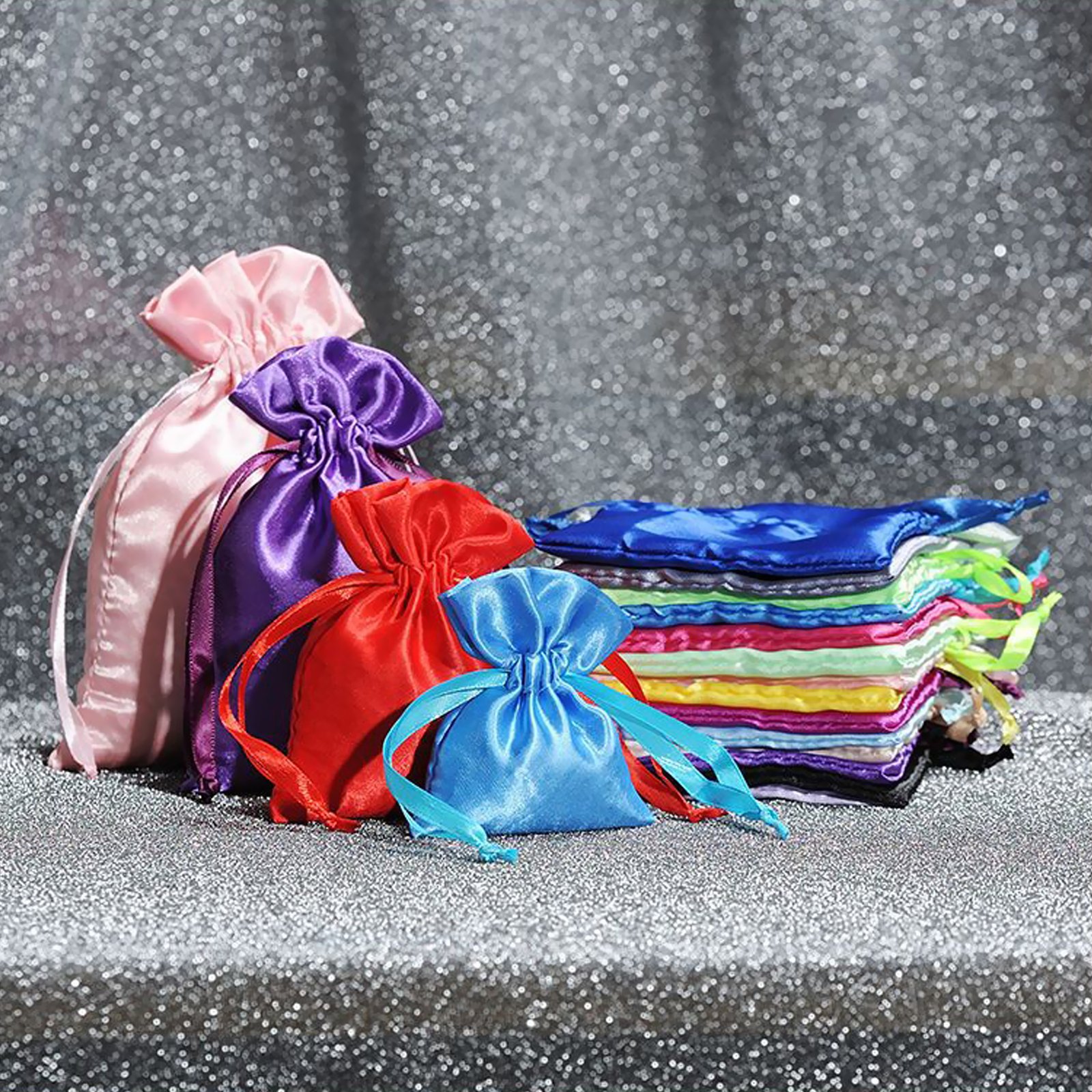 Custom Satin Drawstring Pouch Bag