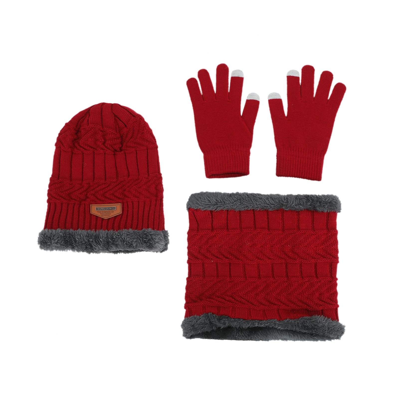 Knit Winter Hat Scarf Gloves Kit
