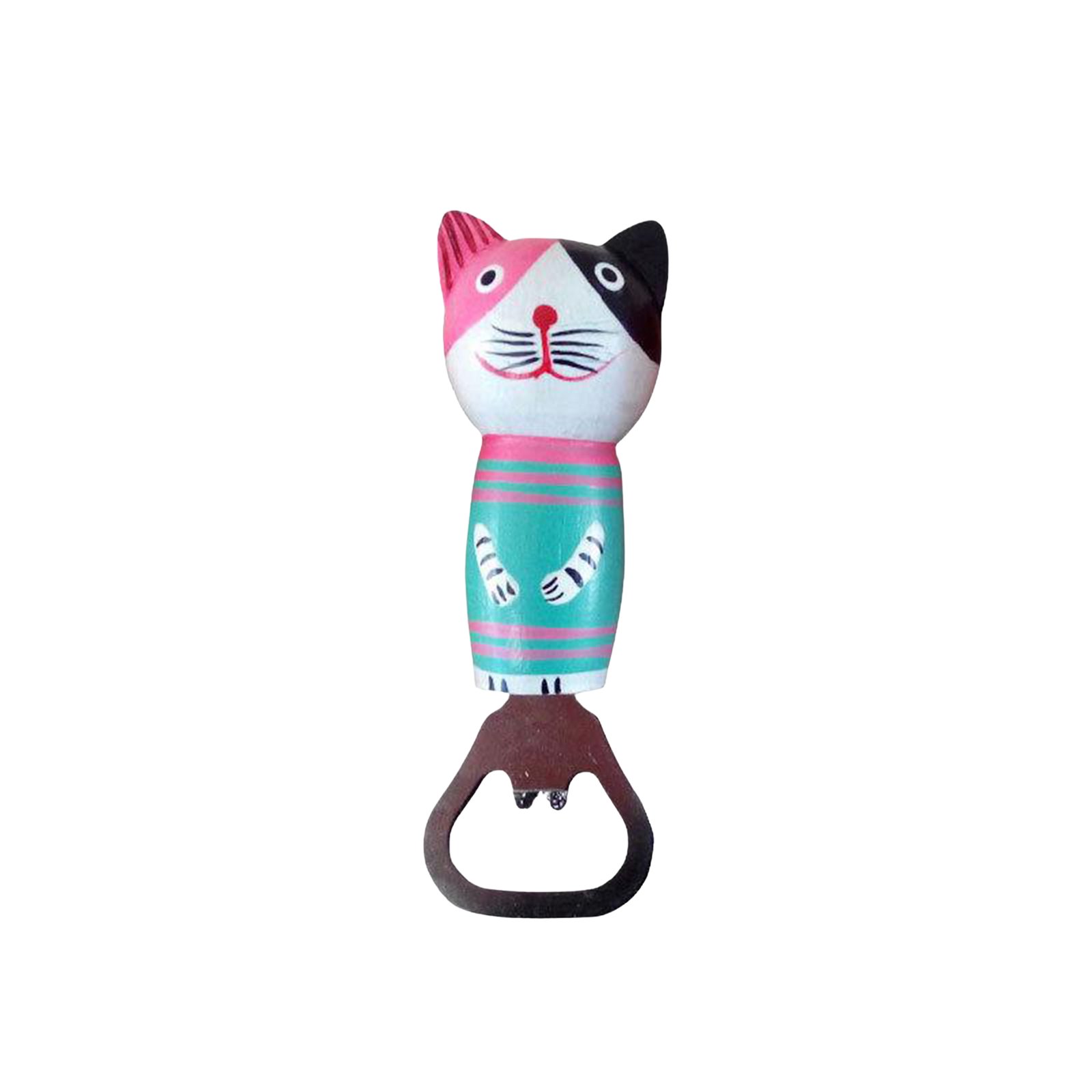 Cute Wooden Cats Wine Opener With Magnet 2pcs