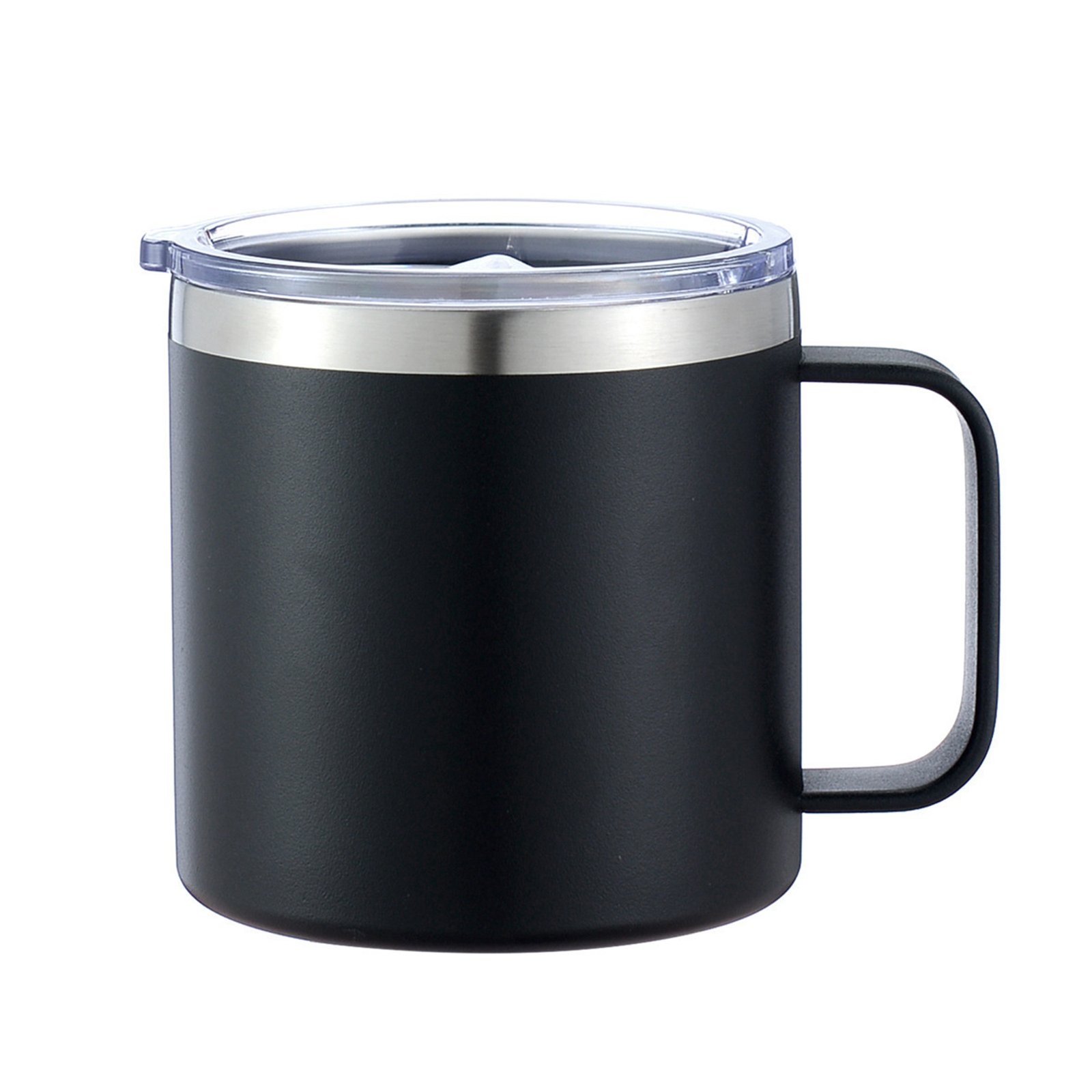 14Oz Stainless Steel Vacuum Camping Mug With Handle