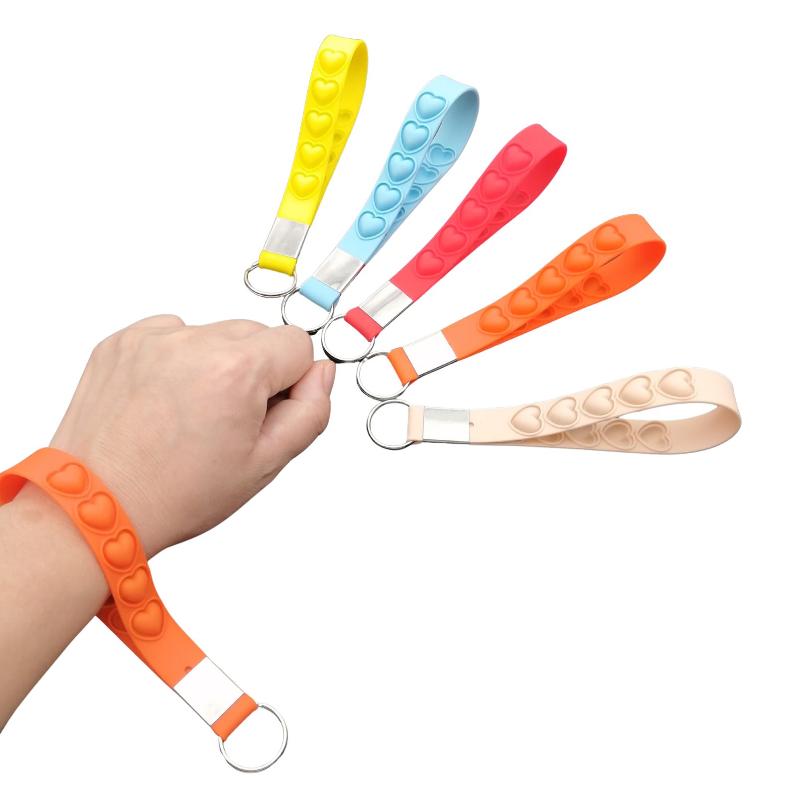 2024 New Bubble Silicone Keychain Heart Mouse Wristband