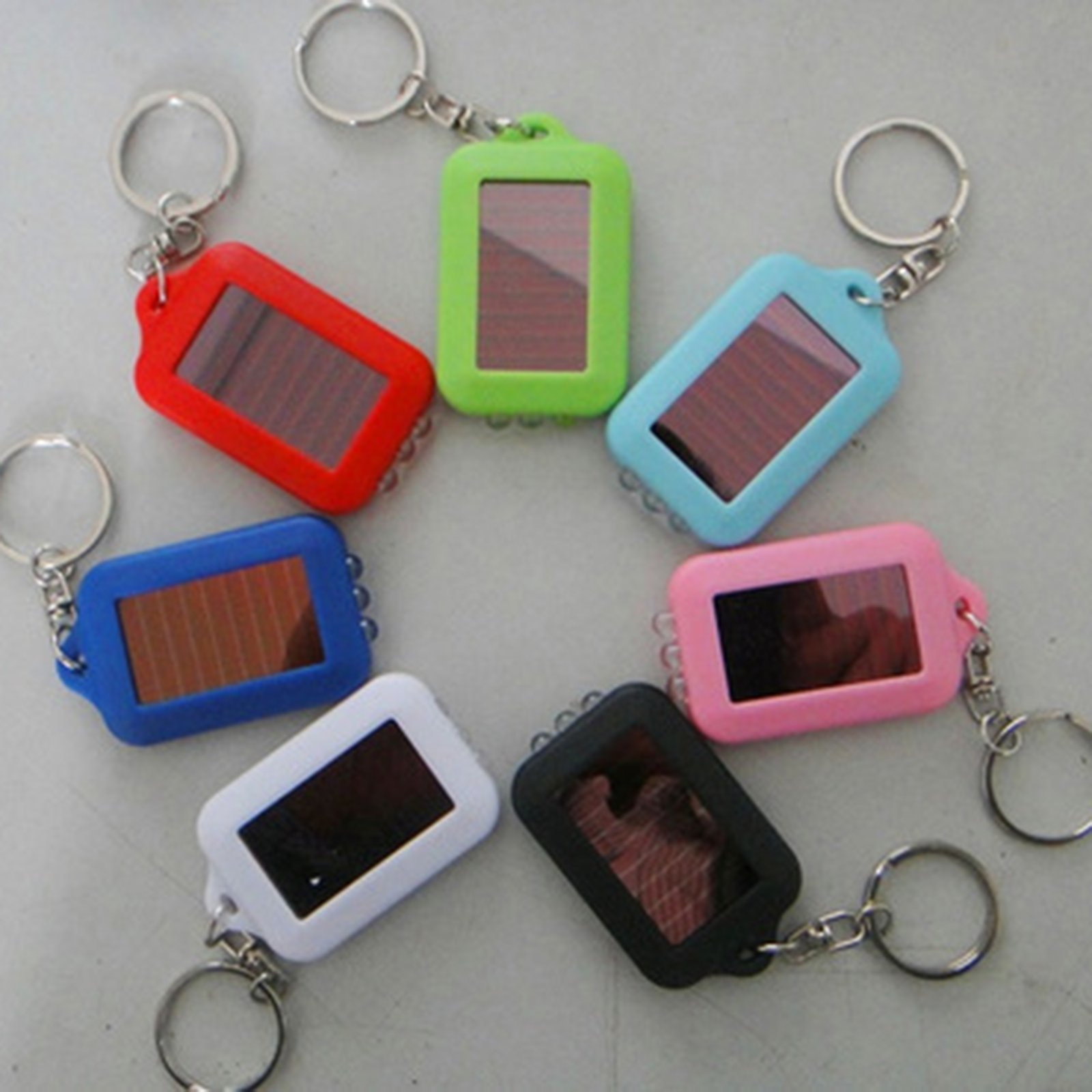 Solar Powered Led Flashlight Keychain