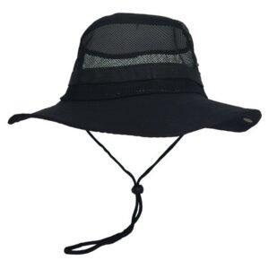 Wide Brim Mesh Sun Bucket Hat