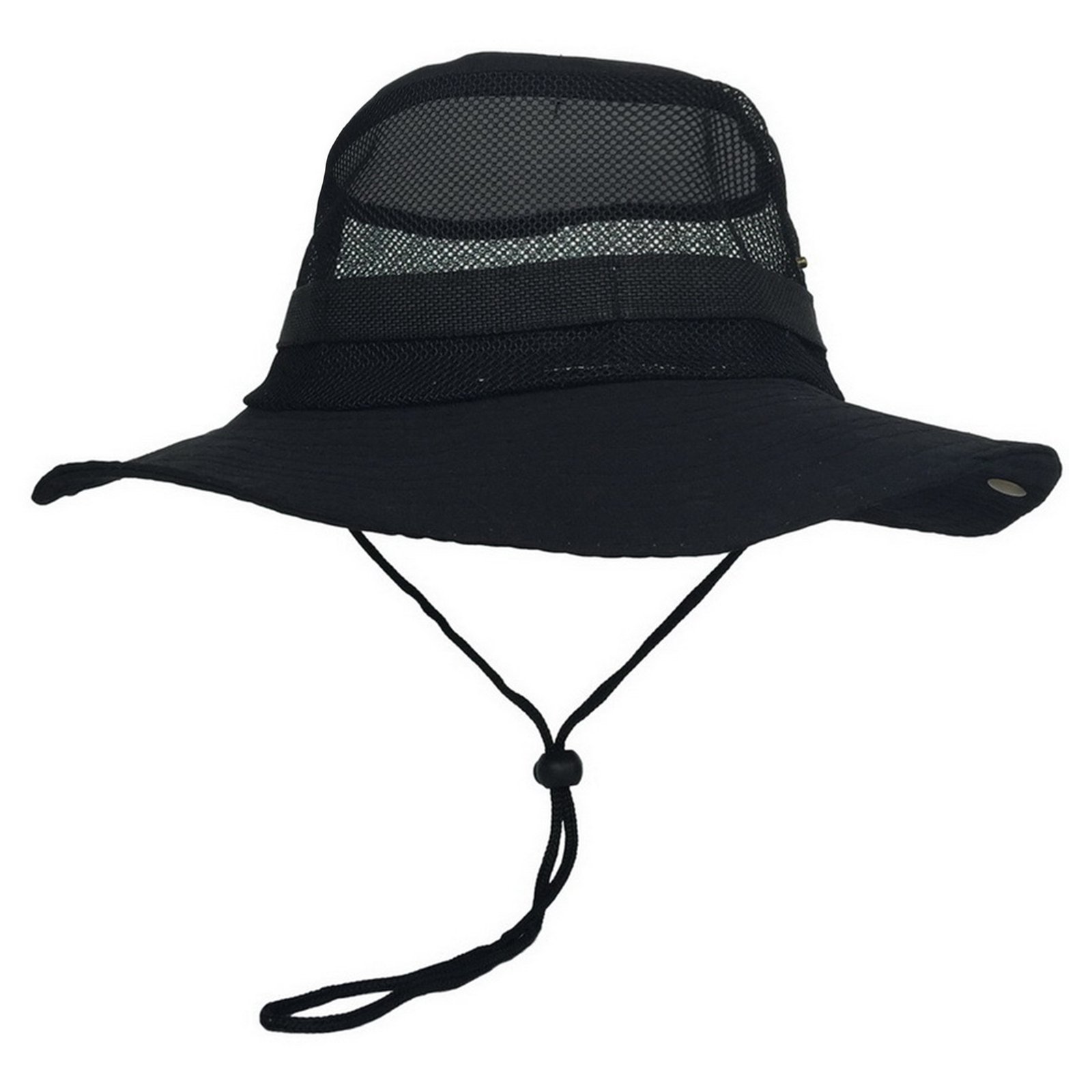 Wide Brim Mesh Sun Bucket Hat
