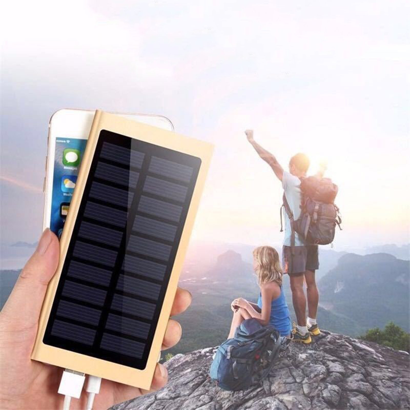 10,000 Mah Wireless Charger & Solar Power Bank