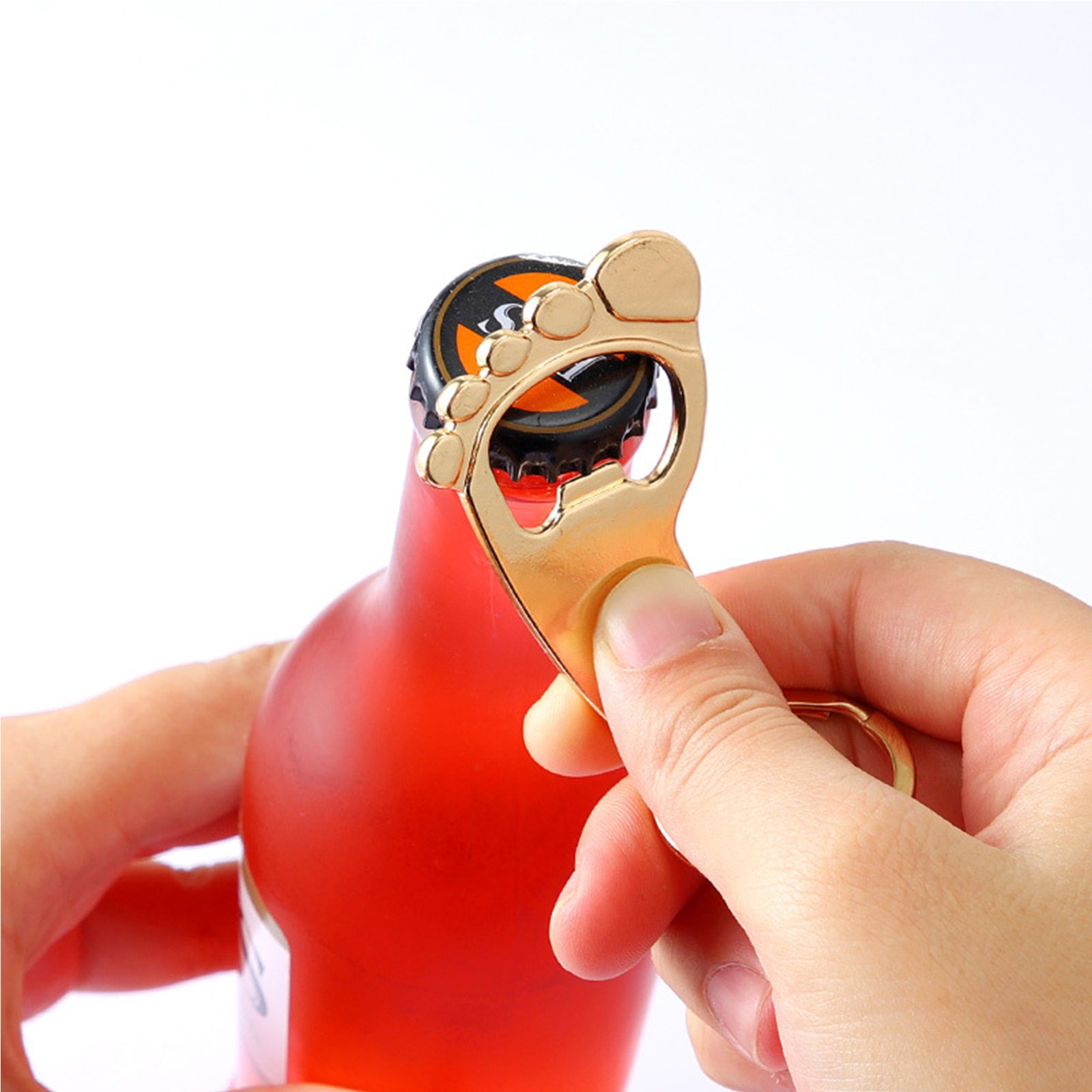 Bottle Opener With Foot Shaped Keychain