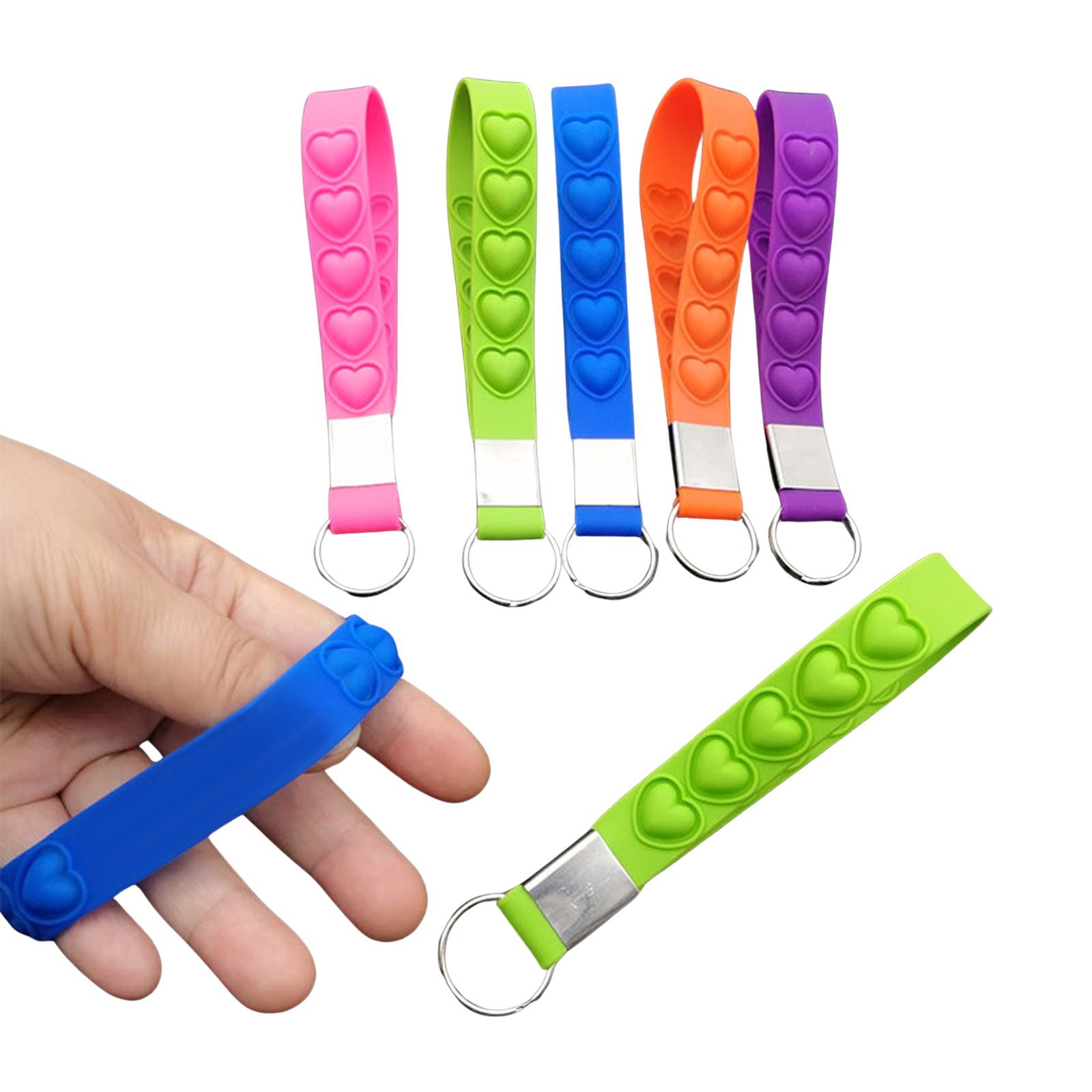2024 New Bubble Silicone Keychain Heart Mouse Wristband