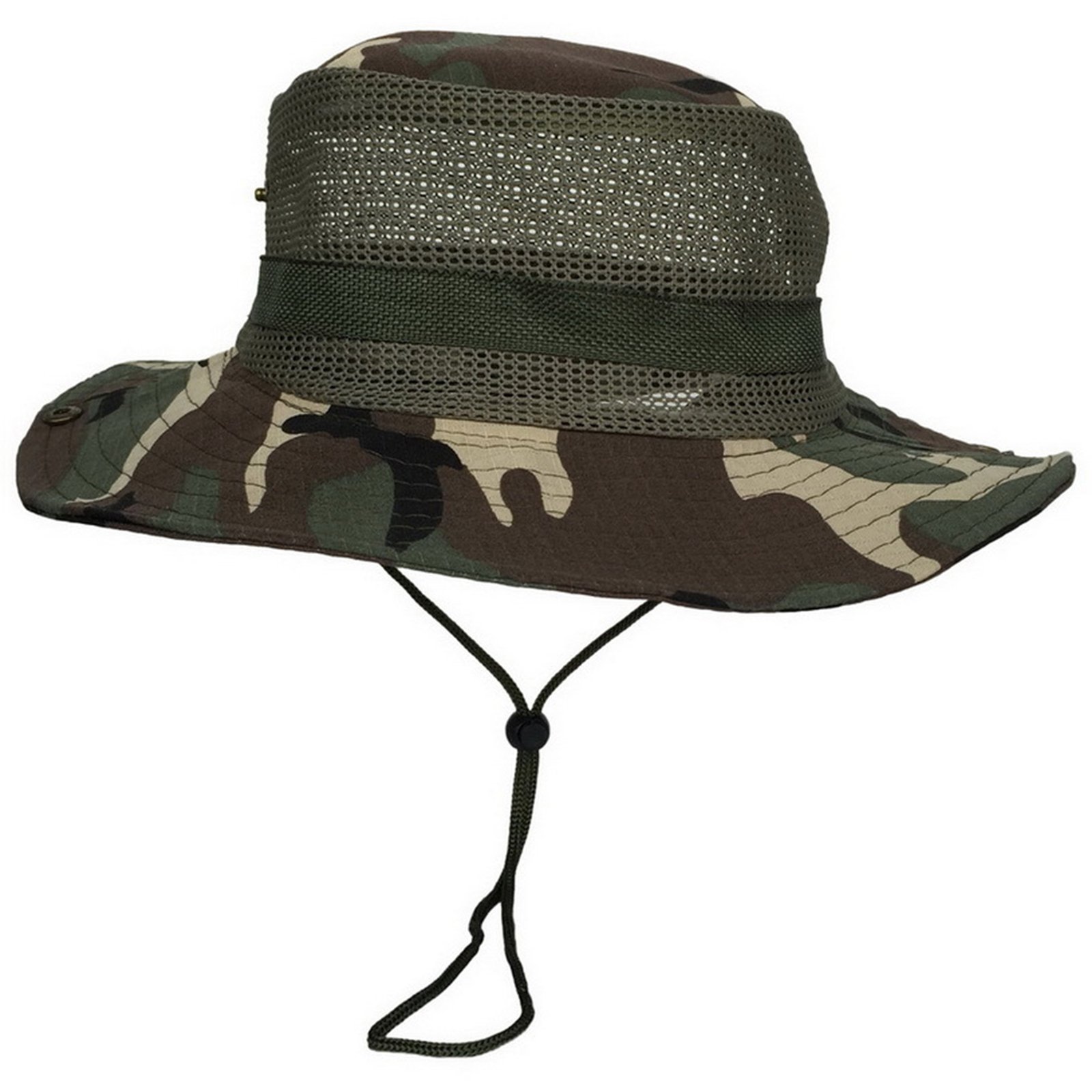 Wide Brim Mesh Sun Bucket Hat