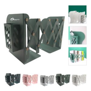 Desktop Adjustable Metal Bookends with Pen Holder