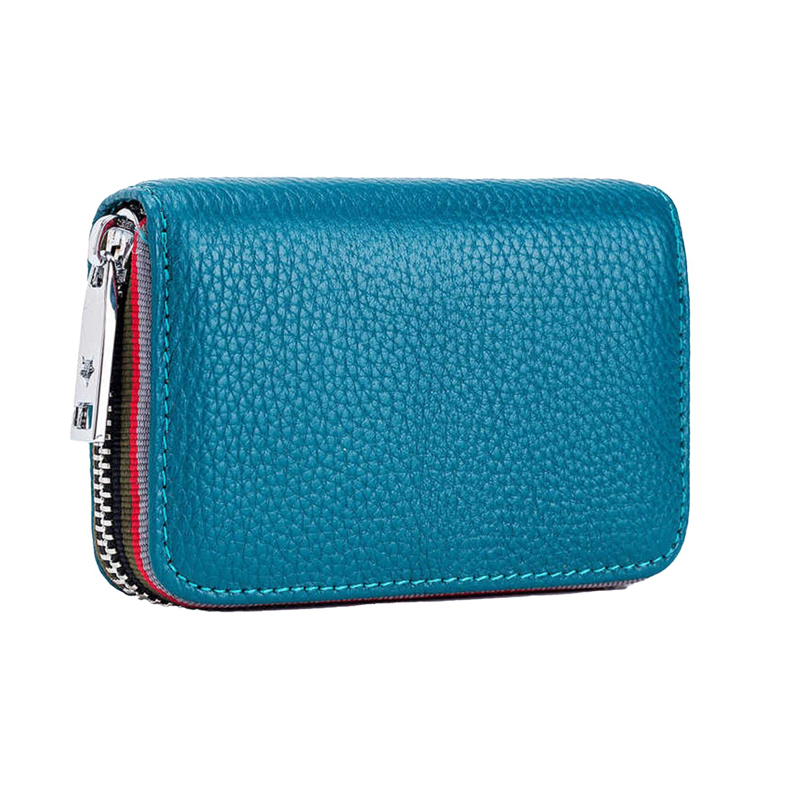 Leather Credit Card Wallet with Zipper