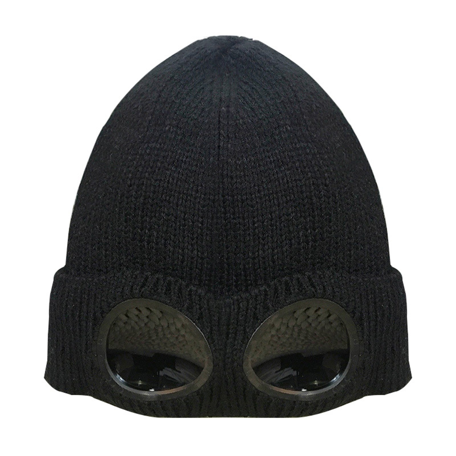 Ski Thick Knitted Hat With Windproof Glasses