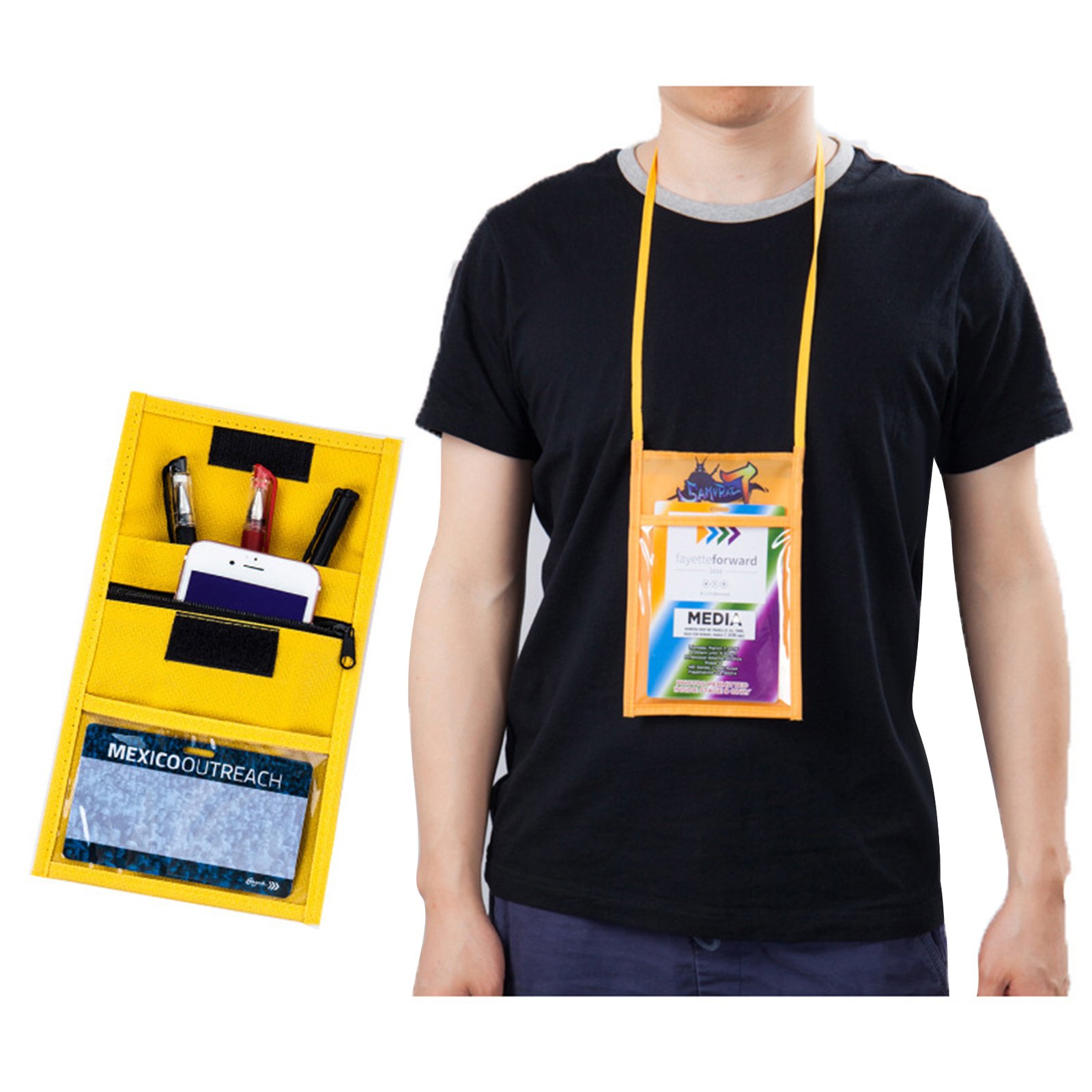 Nylon Neck Wallet Badge Holder