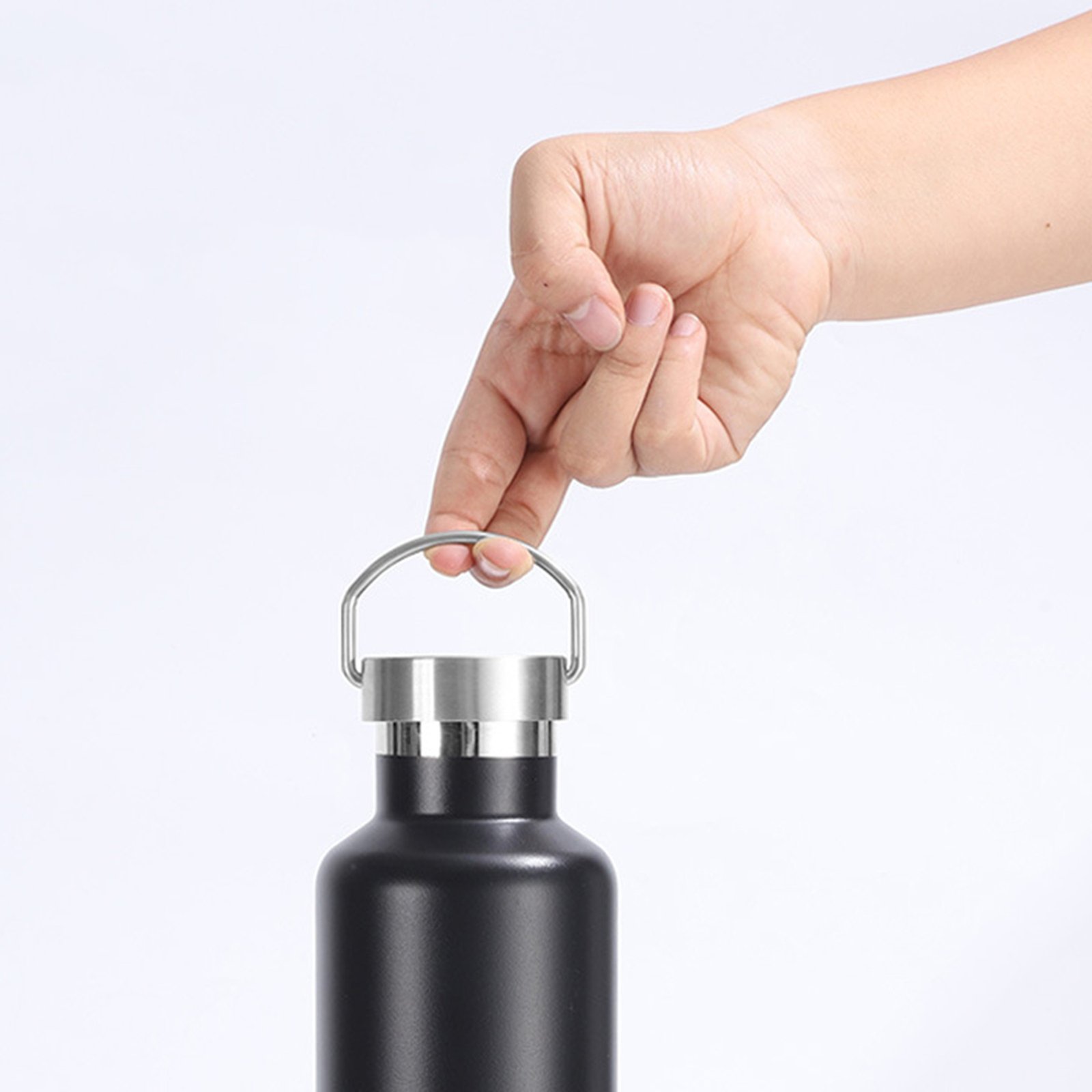 750ml double wall stainless steel bottle with bamboo lid