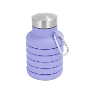 17 oz Collapsible Silicone Water Bottle w/ Carabiner