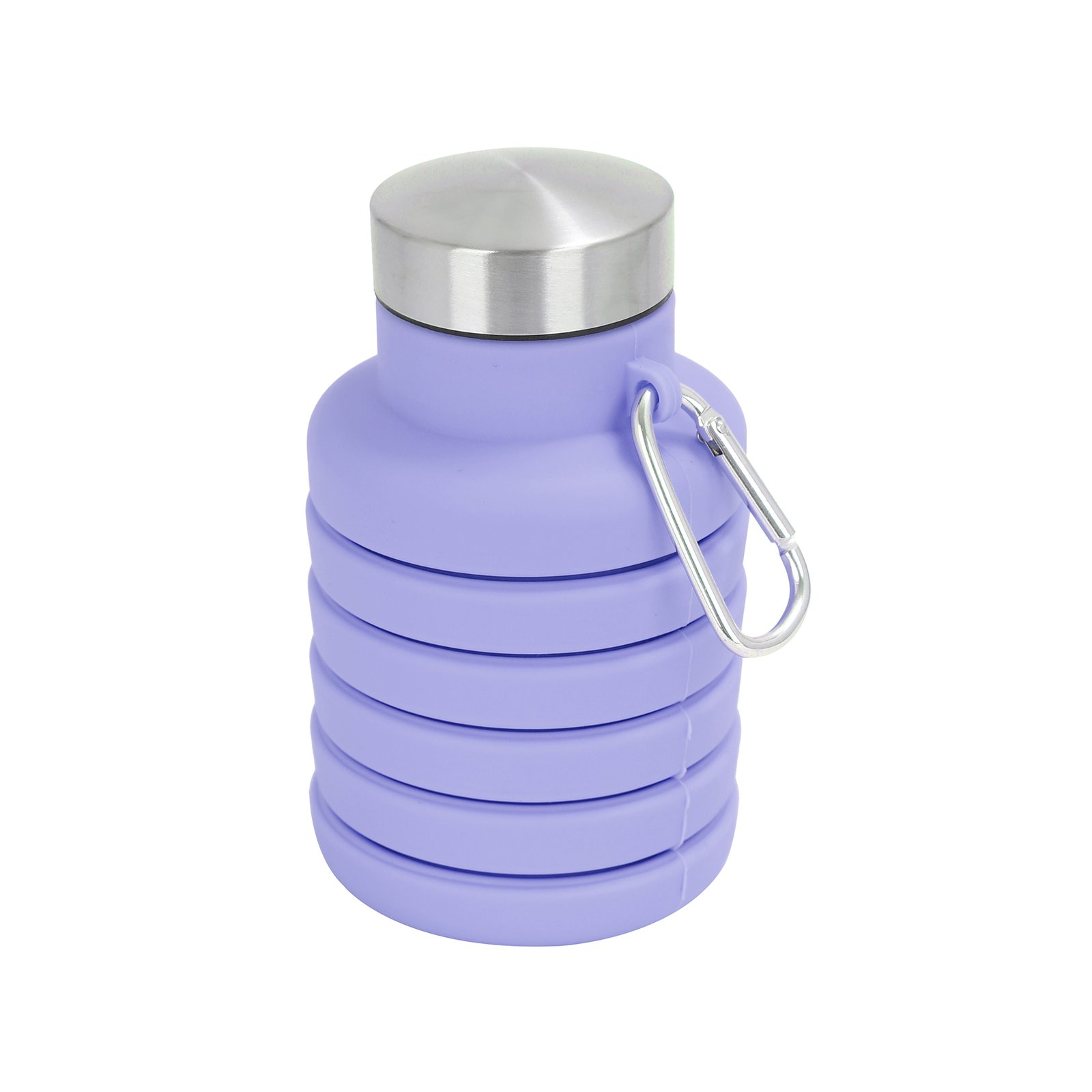 17 oz Collapsible Silicone Water Bottle w/ Carabiner