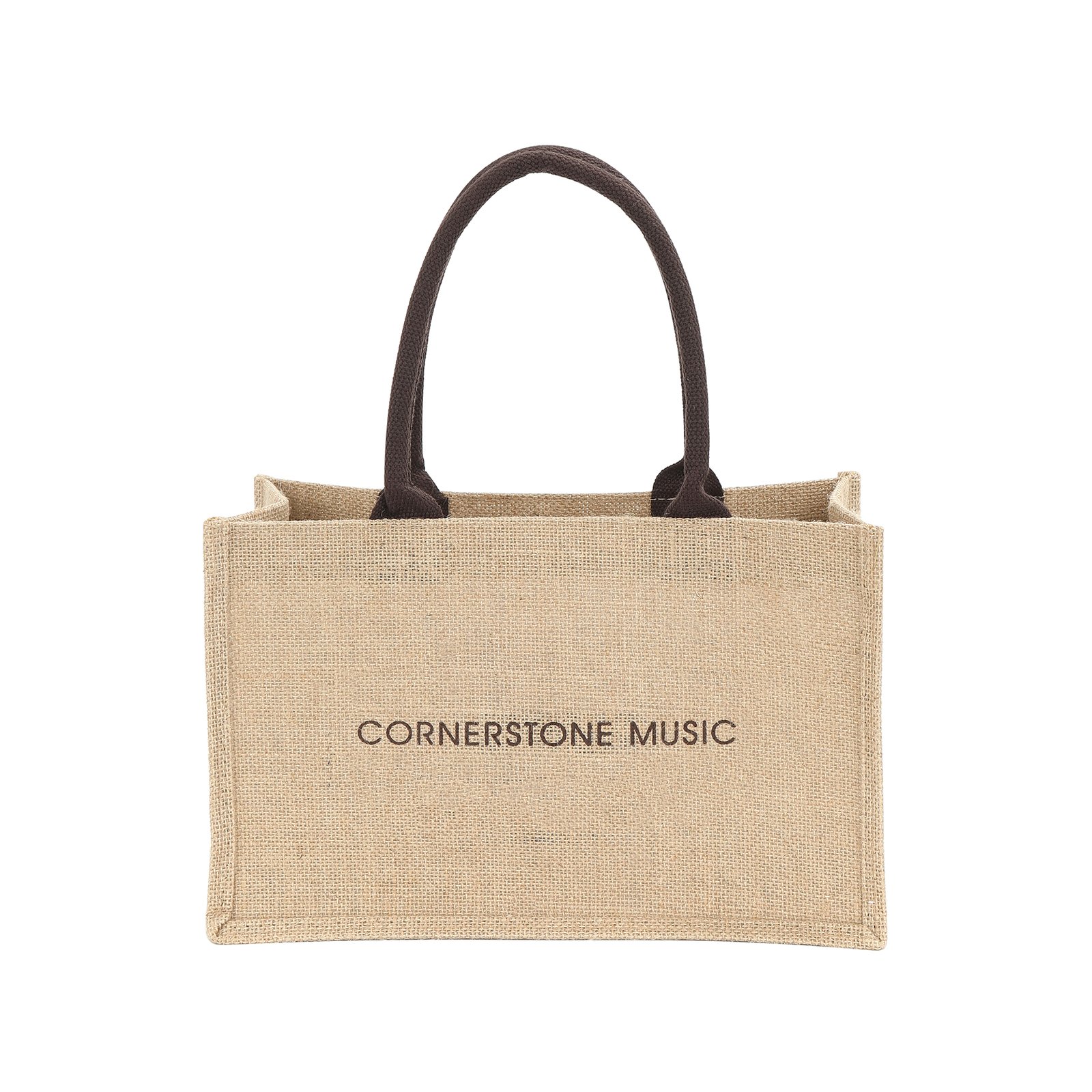 Jute Canvas Two Tune Tote Bag- Full Colored Imprint