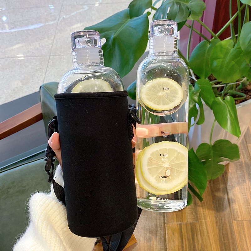 Transparent With Time Scale Water Bottle