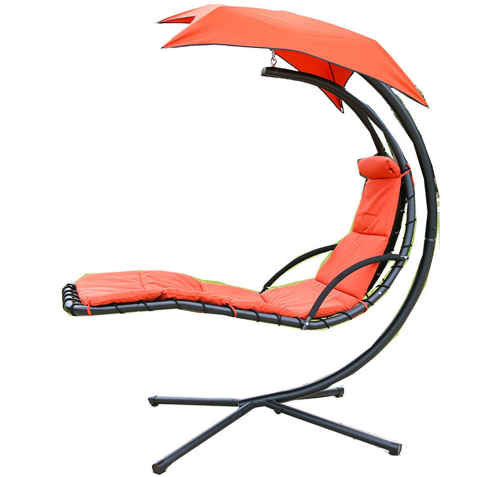 Outdoor Hanging Curved Steel Lounge Chair Swing