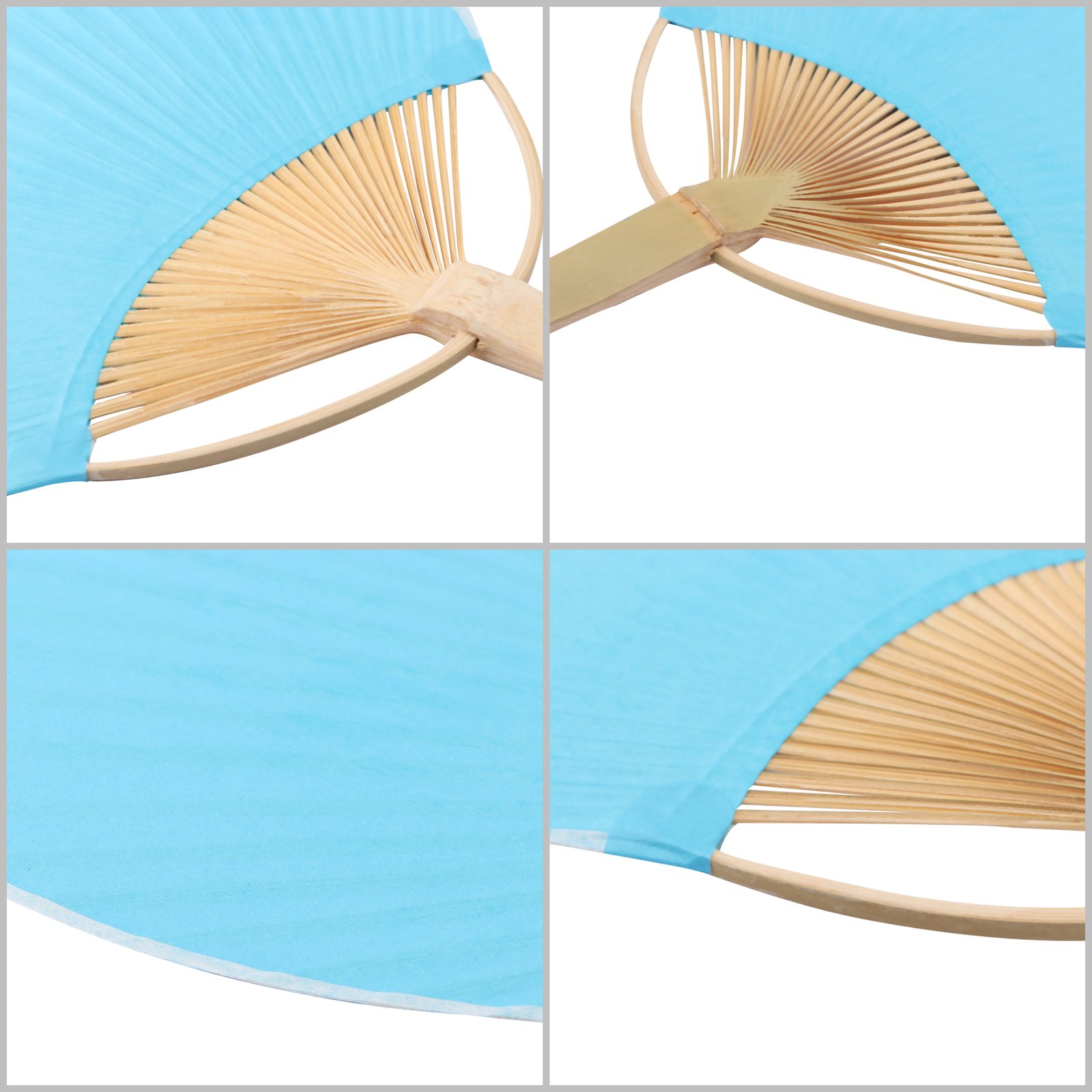 9.5"x15" Custom Paddle Fan With Long Bamboo Handle